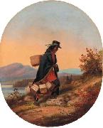 Indian Basket Seller in Autumn Landscape Cornelius Krieghoff
